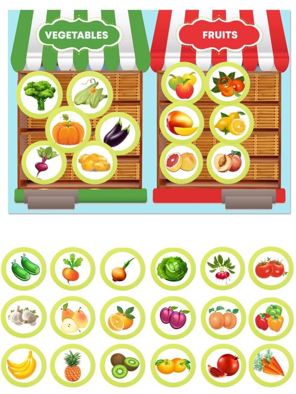 (RU) Magnetic Game - Fruits and vegetables BeCrea - 1