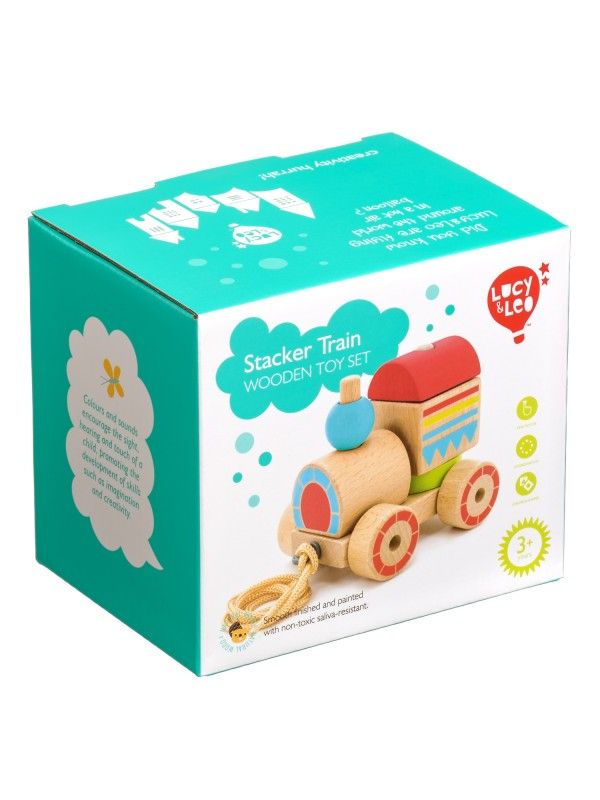 Каталка-сортер паровозик - обучающие деревянные игрушки Lucy&Leo Lucy&Leo - 9