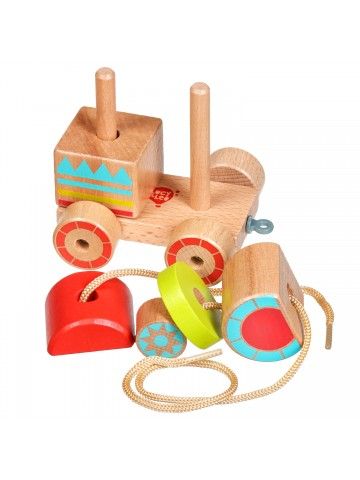 Каталка-сортер паровозик - обучающие деревянные игрушки Lucy&Leo Lucy&Leo - 3