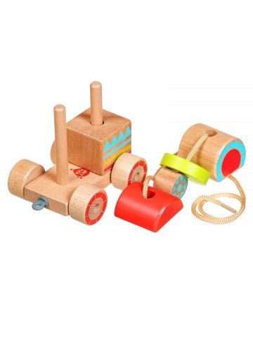 Каталка-сортер паровозик - обучающие деревянные игрушки Lucy&Leo Lucy&Leo - 6