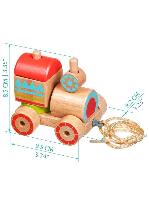 Каталка-сортер паровозик - обучающие деревянные игрушки Lucy&Leo Lucy&Leo - 8