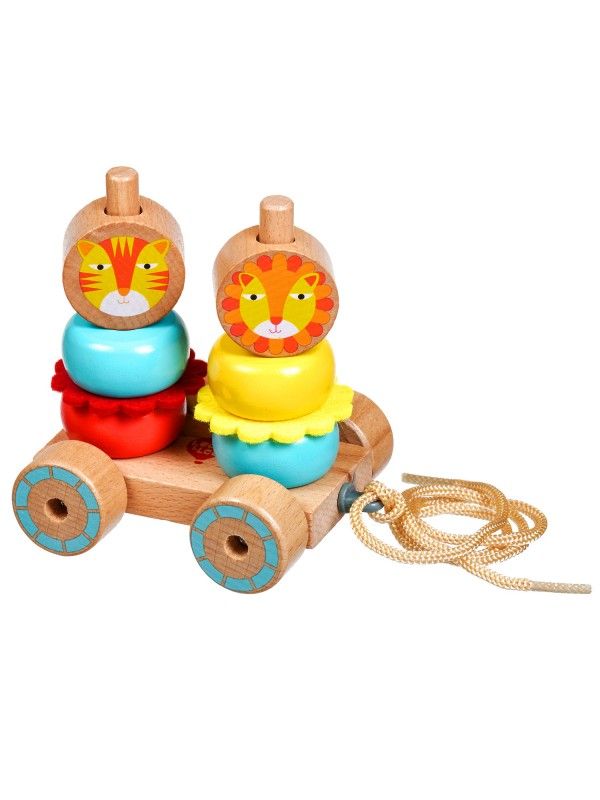 Каталка-пирамидка Львы - обучающие деревянные игрушки Lucy&Leo Lucy&Leo - 1