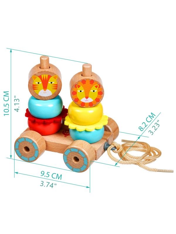 Velkamā rotaļlieta – piramīda Lauvas - Attīstošās koka rotaļlieta Lucy&Leo Lucy&Leo - 6