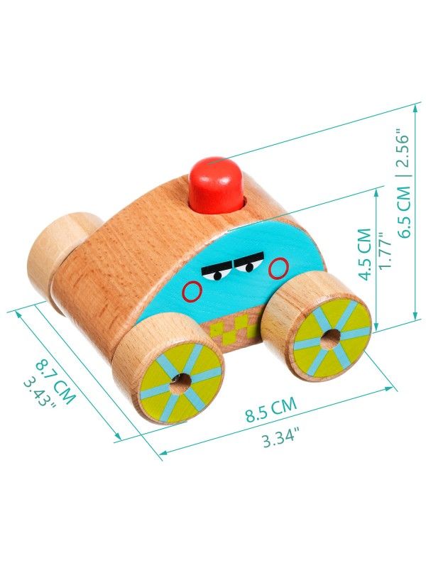 Mašīna – pīkstulis - Attīstošās koka rotaļlieta Lucy&Leo - 2